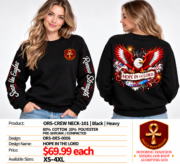Hope in the Lord Heavy Crewneck - Black - Back Graphic - Image 2