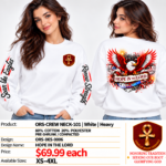 Hope in the Lord Heavy Crewneck - White - Back Graphic