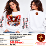 Hope in the Lord Heavy Crewneck - White - Front Graphic