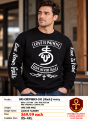 Love is Patient Heavy Crewneck - Black - Image 2