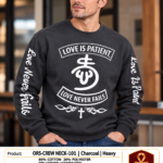 Love is Patient Heavy Crewneck - Charcoal