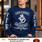 Love is Patient Heavy Crewneck - Navy Blue