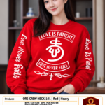 Love is Patient Heavy Crewneck - Red