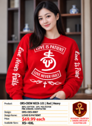 Love is Patient Heavy Crewneck - Red