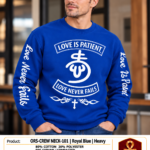 Love is Patient Heavy Crewneck - Royal Blue