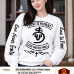 Love is Patient Heavy Crewneck - White