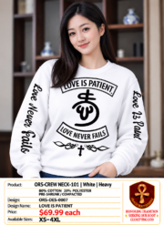 Love is Patient Heavy Crewneck - White
