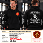 Love is Patient Heavy Pullover Hoodie - Black - Back Graphic