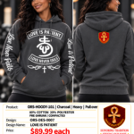 Love is Patient Heavy Pullover Hoodie - Charcoal - Front Graphic