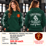 Love is Patient Heavy Pullover Hoodie - Forest Green - Back Graphic