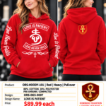 Love is Patient Heavy Pullover Hoodie - Red - Front Graphic
