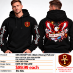Hope in the Lord Heavy Pullover Hoodie - Black - Back Graphic