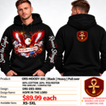 Hope in the Lord Heavy Pullover Hoodie - Black - Front Graphic
