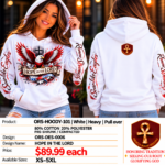 Hope in the Lord Heavy Pullover Hoodie - White