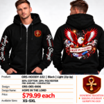 Hope in the Lord Light Zip-Up Hoodie - Black