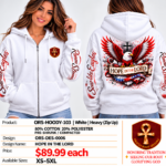 Hope in the Lord Heavy Zip-Up Hoodie - White